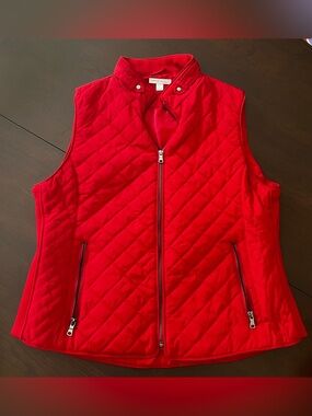 Westport‎ Bright Red Quilted Zip Vest